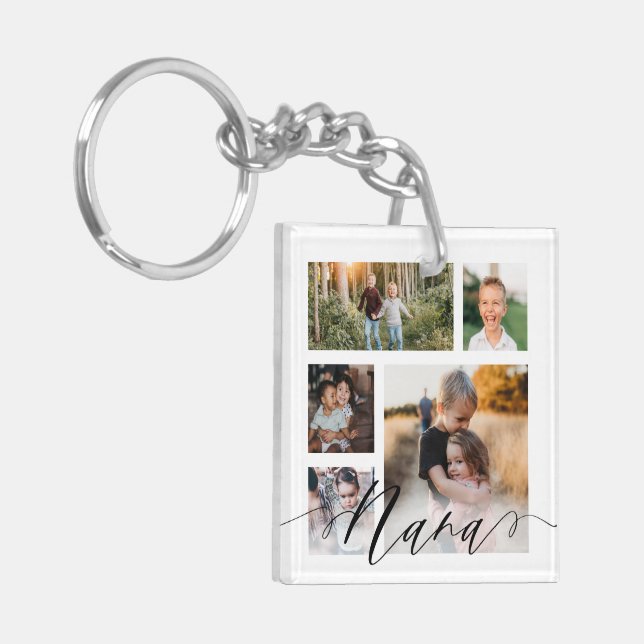 Nana | Grandchildren Photos Special Message Keycha Key Ring (Front Left)