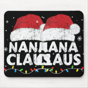 Nana Grandma Claus Christmas Lights Matching Famil Mouse Mat