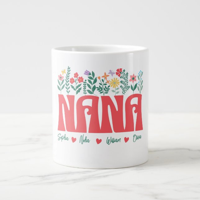 NANA GRANDMA GRANDMOTHER GRANNY -Customise it Large Coffee Mug (Front)