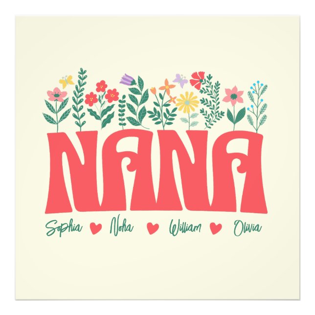NANA GRANDMA GRANDMOTHER GRANNY -Customise it Photo Print (Front)