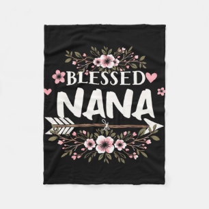 Nana Grandma Life Flower Mothers Day 2024 Womens Fleece Blanket
