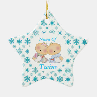 Nana Grandma Of Twins Star Ornament Gift
