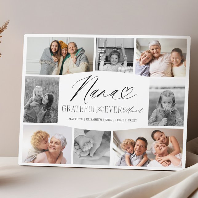 Nana Grateful for Every Moment Photo Collage Plaque (Nana Grateful for Every Moment Photo Collage Plaque)