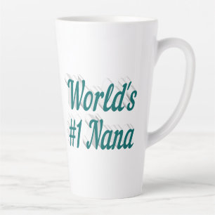 Nana green text latte mug