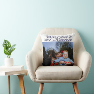 Nana grey text photo  cushion