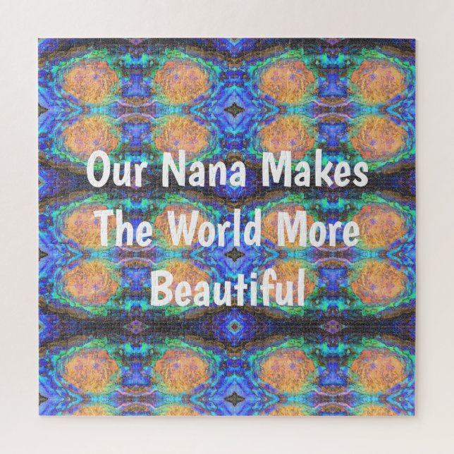 Nana Groovy Neon Colour Abstract Hippie Jigsaw Puzzle (Vertical)