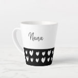 Nana Heart Champagne Black Latte Mug<br><div class="desc">Nana Champagne Black and White Heart Coffee Mug.</div>