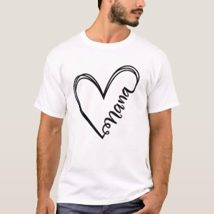 Nana Heart Grandma Women For Christmas T-Shirt