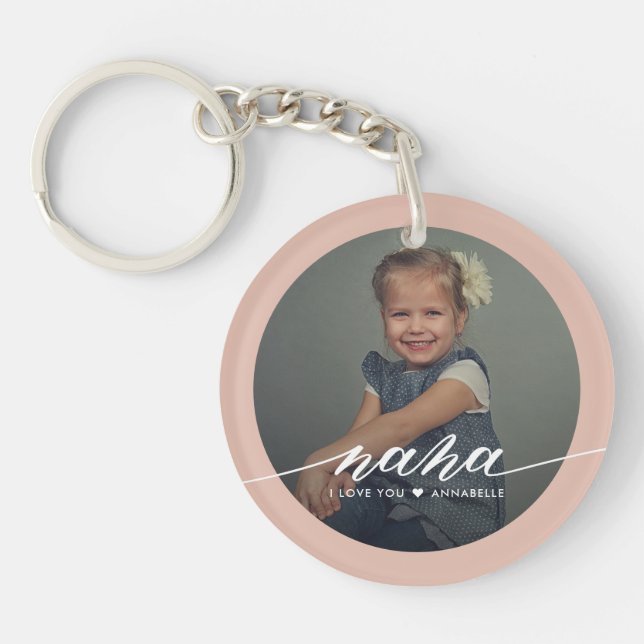 Nana I love You Elegant Photo Key Ring (Front)