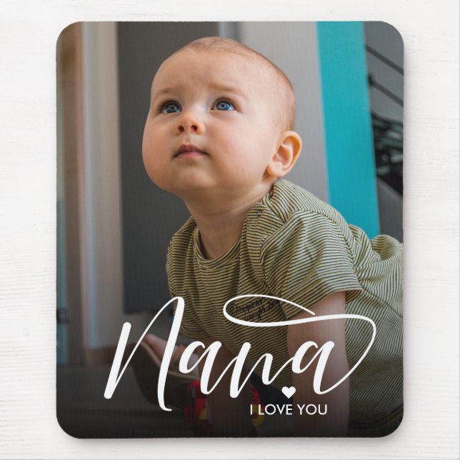 Nana I Love You Typography Photo  Mouse Mat (Front)