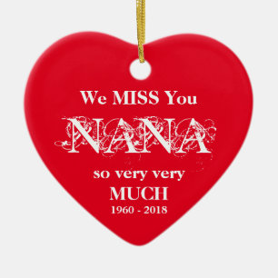 NANA In Loving Memory Personalized Family Names Ceramic Tree Decoration