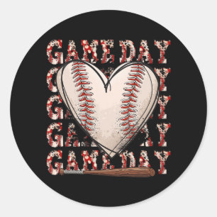 Nana Leopard Game Day Baseball Lover Mothers Day Classic Round Sticker