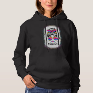 Nana Life Bleached Mum Life Tie Dye Messy Bun Hoodie