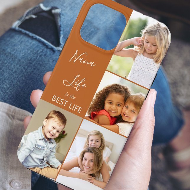 Nana Life is the Best Life 4 Photo Collage Brown Case-Mate iPhone Case (Creator Uploaded)
