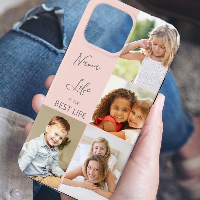 Nana Life is the Best Life 4 Photo Collage Pink Case-Mate iPhone Case (Creator Uploaded)