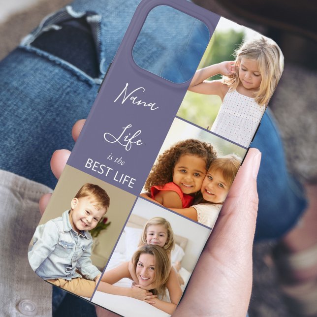 Nana Life is the Best Life 4 Photo Collage Purple Case-Mate iPhone Case (Creator Uploaded)