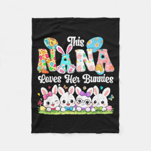 Nana Loves Easter Bunnies Group Bunnies Bow Tie Fleece Blanket