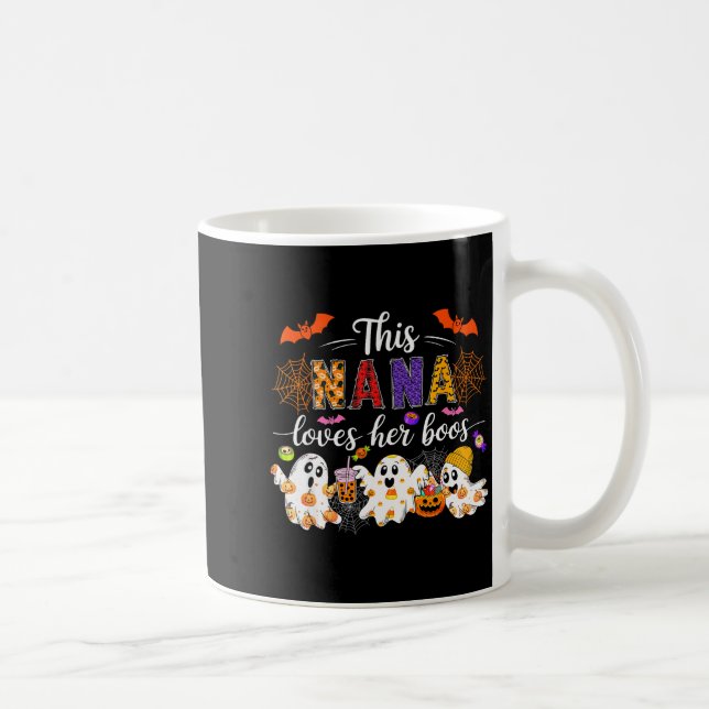 Nana Loves Her Boos Halloween Boos Lover Family Gr Coffee Mug (Right)