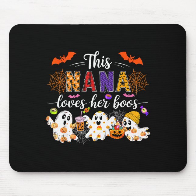 Nana Loves Her Boos Halloween Boos Lover Family Gr Mouse Mat (Front)