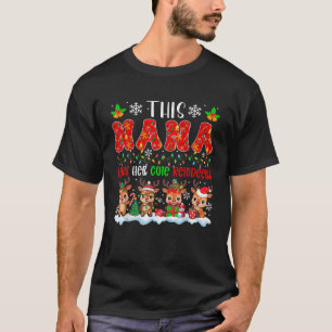 Nana Loves Her Cute Reindeers Xmas Group Santa Rei T-Shirt