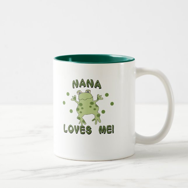 Nana Loves Me Frog Two-Tone Coffee Mug (Right)