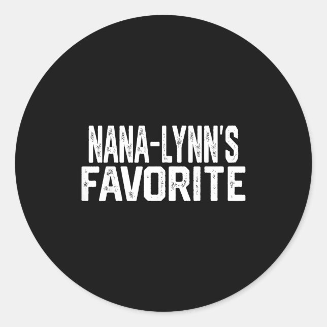 Nana-lynn’s Favorite Funny Grandparent Granhild Vi Classic Round Sticker (Front)