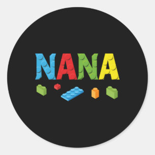Nana Master Builder Building Bricks Blocks Family  Classic Round Sticker
