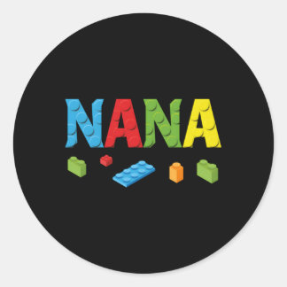 Nana Master Builder Building Bricks Blocks Family  Classic Round Sticker
