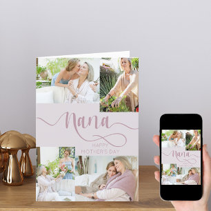 Nana Mother's Day 4 Photo Collage Pink Holiday Car