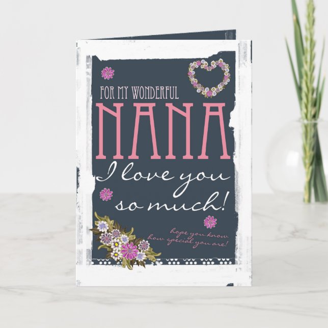 Nana Mother's day card trendy and modern (Front)