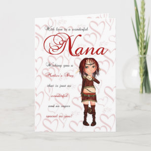 Nana Mother's Day Card With Little Forest Elf