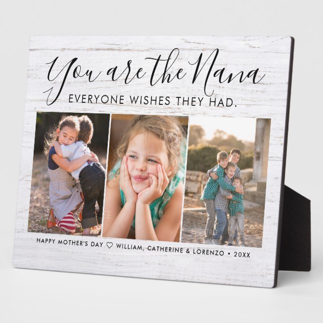 Nana Mother's Day Granny Grandchildren Photo Plaque (Side)
