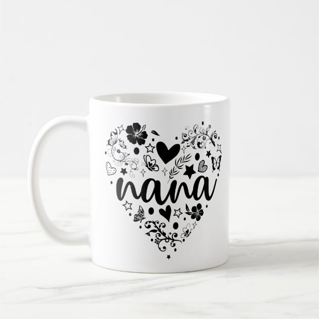 Nana Mugs, Nana Heart Mugs, Nana Mug, Grandma Coffee Mug (Left)
