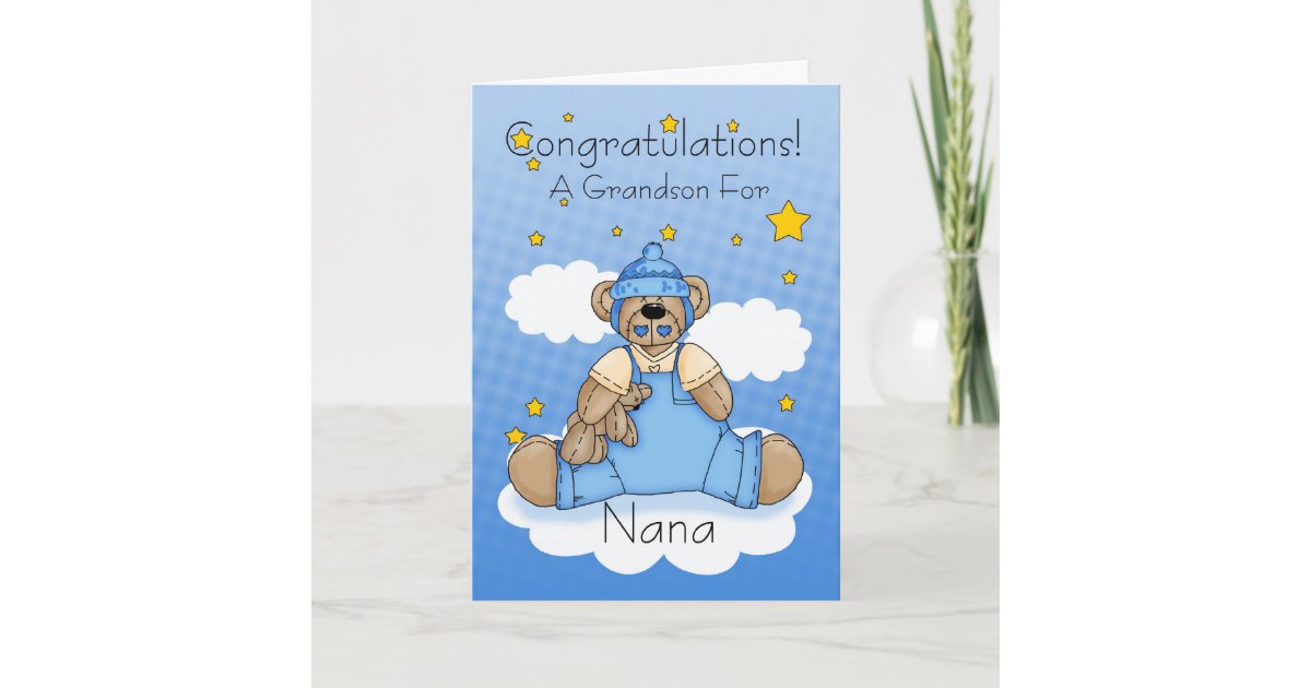 Nana New Baby Girl Congratulations Card | Zazzle.co.uk