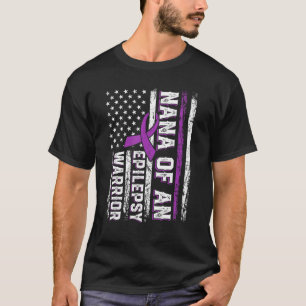 Nana of a Warrior Epilepsy Purple Ribbon Support U T-Shirt