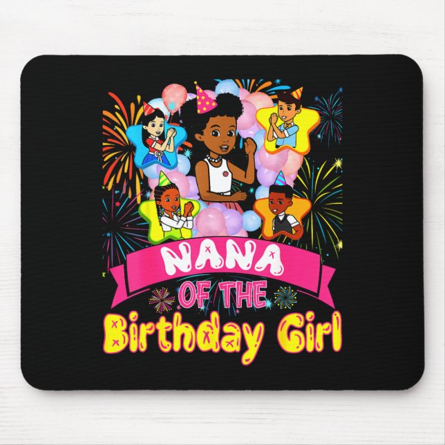 Nana Of Birthday Girl Gracie Birthday Dolls Girl P Mouse Mat (Front)