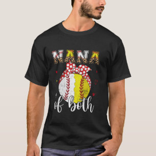 Nana Of Both Baseball Softball Bandanna Leopard Mo T-Shirt