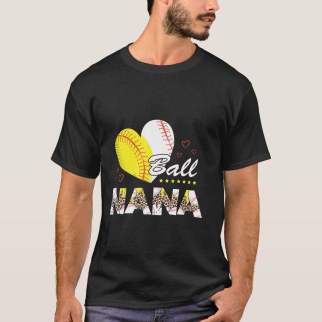 Nana of Both Baseball Softball Mother s Day For Fa T-Shirt (Front)