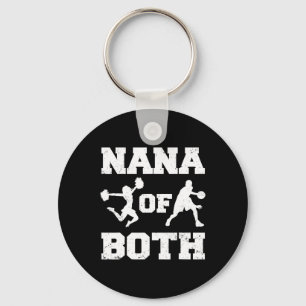 Nana Of Both Funny Sketll And Cheer Nana Key Ring