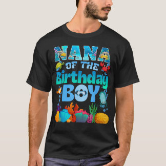 Nana Of The Birthday Boy Aquarium Sea Animals T-Shirt
