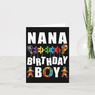 Nana Of The Birthday Boy Autism Awareness Celebrat Card