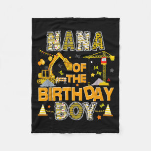 Nana Of The Birthday Boy Construction Worker Fleece Blanket