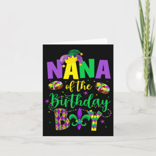 Nana Of The Birthday Boy Shirt Mardi Gras Gigi Maw Card