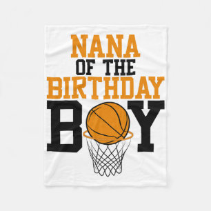 Nana Of The Birthday Boy Sketll Family Birthday Fleece Blanket