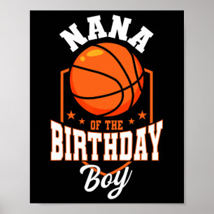 Nana Of The Birthday Boy Sketll Theme Bday Party Poster