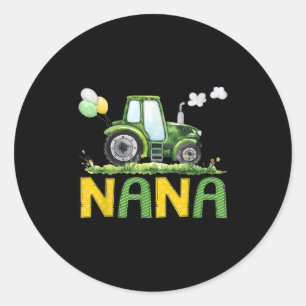 Nana Of The Birthday Boy Tractor Farm Truck Matchi Classic Round Sticker
