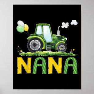 Nana Of The Birthday Boy Tractor Farm Truck Matchi Poster