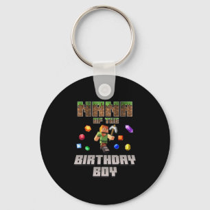 Nana Of The Birthday Boy Video Gamer Pixel Number  Key Ring