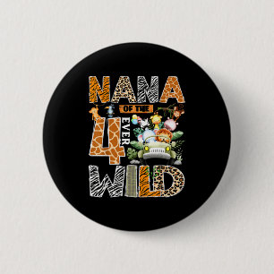 Nana of the four wild safari jungle 4th birthday 6 cm round badge
