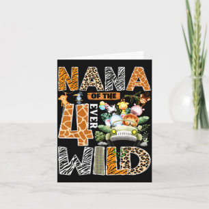 Nana of the four wild safari jungle 4th birthday card